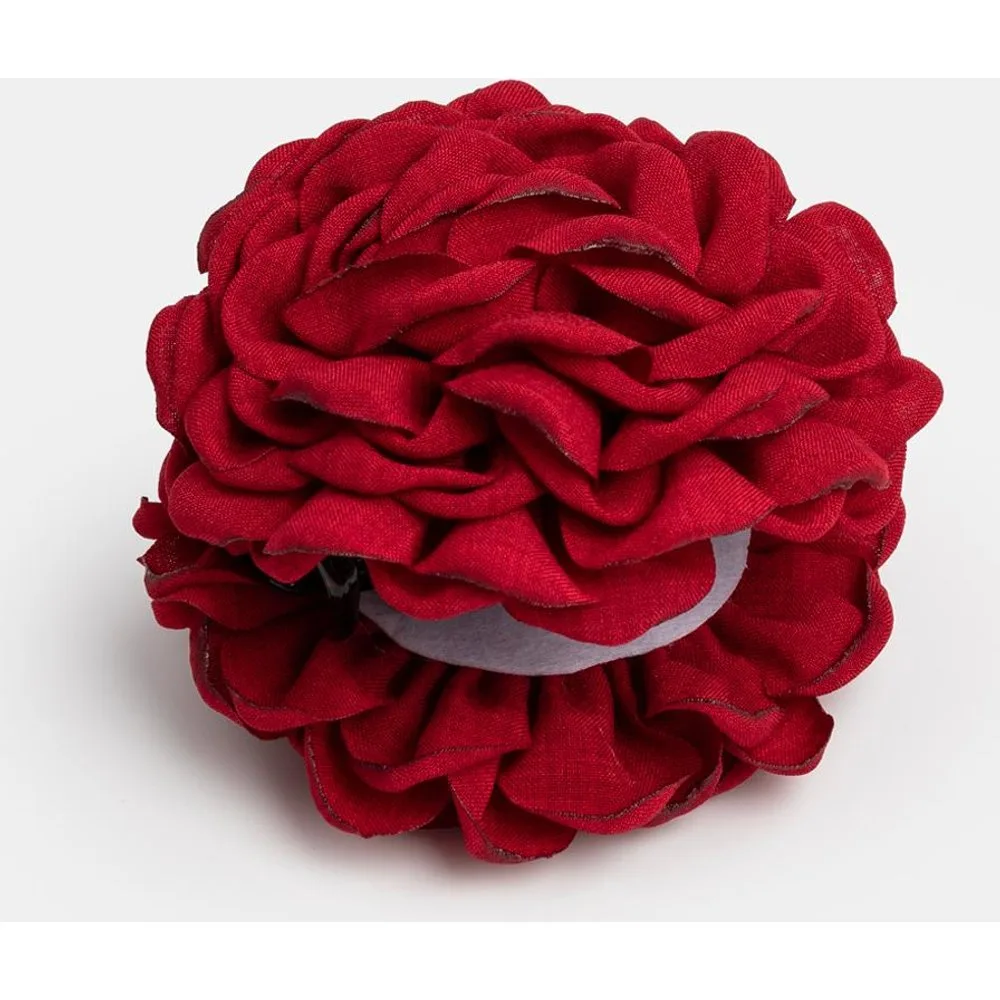 Pinza con flor lino muy grande redonda - Siena - FashionsVida