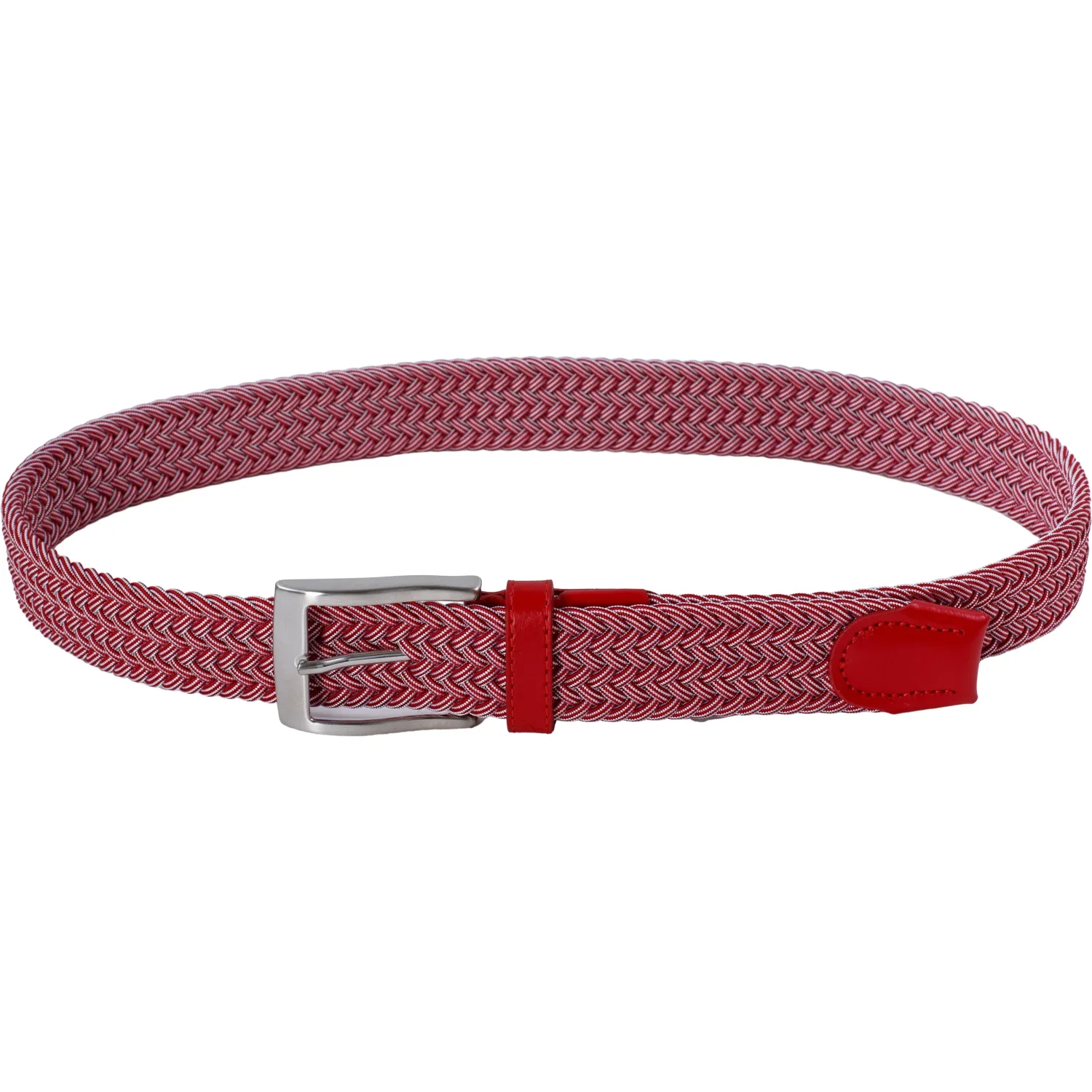 Gürtel Multicolor Braided, rot 85_cm - Alberto - FashionsVida
