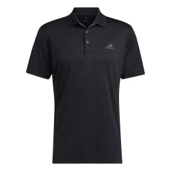 Mens Primegreen Golf Polo Shirt - Black Recycled Material - Size Large