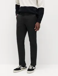 Regular Fit Twill Chinos Black male