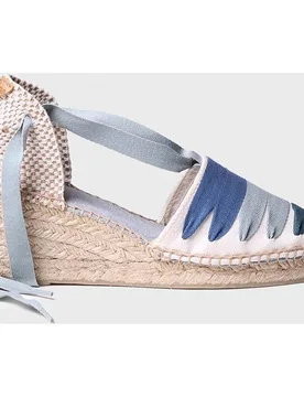 Alpargatas de cuña de mujer de tejido con cintas - Toni Pons - FashionsVida