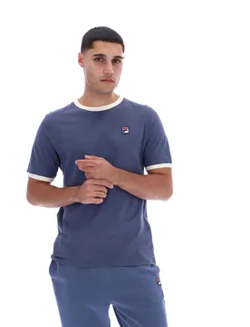 Vintage Indigo Marconi Essential Ringer T-Shirt - XS - FILA - FashionsVida