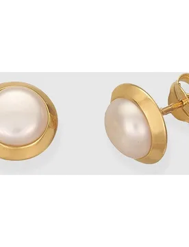 Pendientes de oro y perla blanca - El Corte Inglés - FashionsVida