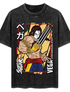 Vega Street Fighter Art - High-Quality Fan Art Print T-Shirt Basic Casual Short Sleeve Cotton Shirt - Aliexpress - FashionsVida