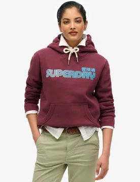 Superdry Women's Faded Core Hoodie Lila - Größe: 40 - 79.99 - FashionsVida