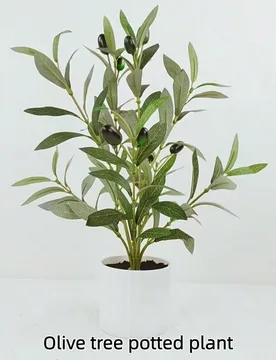 Pieza, Árbol de olivo artificial de 36cm con maceta, Ramas de olivo falsas, Bonsái de olivo, Decoración del hogar para porche, dormitorio, baño, e - Shein - FashionsVida
