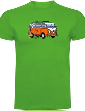T-shirt à Manches Courtes Hippie Van Skate Green 2XL - Kruskis - FashionsVida