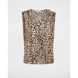 Blusa de mujer sin mangas con volantes