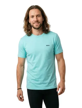 T-shirt à Manches Courtes 50506373 Green Open Blue S - BOSS - FashionsVida