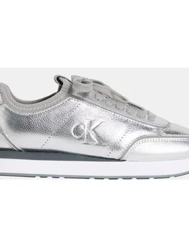 Zapatilla metalizada de mujer tipo runner en piel - Calvin Klein - FashionsVida