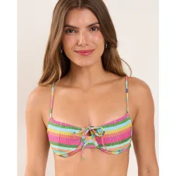 Top de bikini balconette estampado con relleno