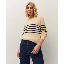 Jersey de mujer de rayas y manga larga