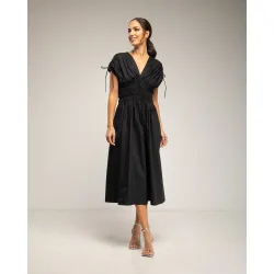 Vestido midi con cintura y pecho elastico