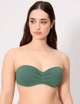 Tops de bikini bandeau micropiqué coral en copa c - Ysabel Mora - FashionsVida
