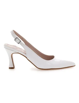 Décolleté slingback bianche a punta con tacco medio 5371 38 - PITTARELLO ROMANTIC - FashionsVida