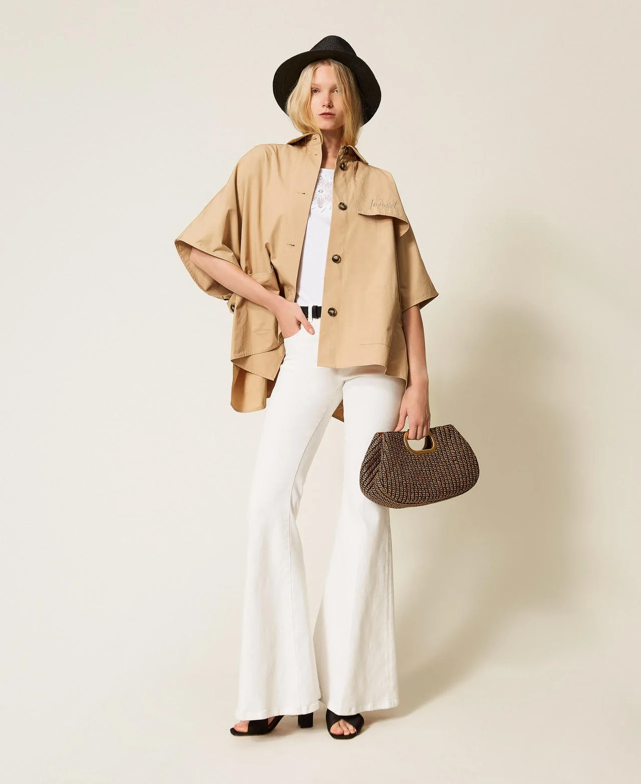 Twinset Poncho en gabardine - TWINSET - FashionsVida