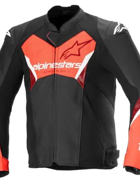 Giubbotto Moto Pelle FASTER V3 AIRFLOW Nero Ross taglia 52 - Alpinestars - FashionsVida