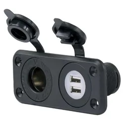 Receptacle Deluxe Dual Usb Charger 12v Black One Size unisex