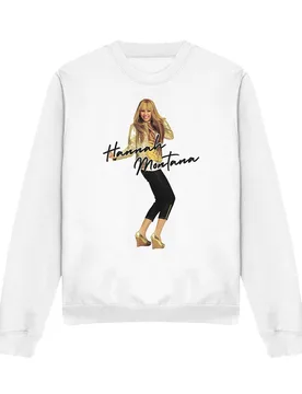 Unisex Hannah Montana Pose Sweatshirt, White Size: 2XL - White - Size: 2XL - Disney - FashionsVida
