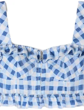 Top de mujer corto vichy con lino - sandro - FashionsVida