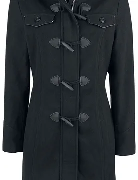 Wollmantel - Long Dufflecoat - XS bis XXL - für Damen - Größe XXL - schwarz - Frauen - female - Brandit - FashionsVida