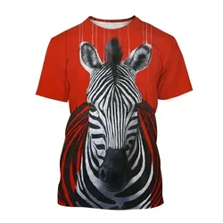 Zebra Animal 3D Print Harajuku maglietta a maniche corte Streetwear da uomo Hip-Hop t-Shirt estate Unisex Tees top abbigliamento