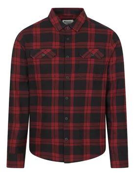 Trace Mens Flannel Long Sleeve Shirt - Red - Red - Size: XL - Mountain Warehouse - FashionsVida
