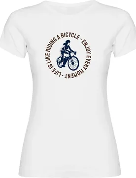 Maglietta A Maniche Corte Life Is Like Riding White - Kruskis - FashionsVida