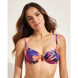 Top de bikini de capacidad con escote medio