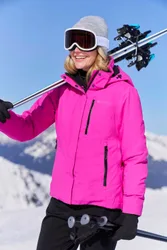 Astro Womens Waterproof Ski Jacket - Bright Pink - Bright Pink - Size: 16