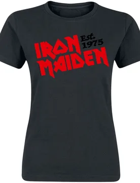 T-Shirt - Est. 1975 - S bis XXL - für Damen - Größe XXL - schwarz - Lizenziertes Merchandise! - Frauen - female - Iron Maiden - FashionsVida