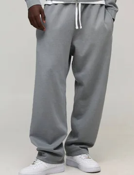 Herren Essential Washed Baggy Drop-Crotch Jogginghose Washed Grey Größe XL - boohooMAN - FashionsVida