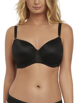 Womens Starlight Moulded T-Shirt Bra - Black Polyamide - Size 32e - Freya - FashionsVida