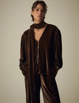Sfera - Camisa lazada terciopelo - Sfera - FashionsVida