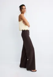 Wide Leg Hose Braun 34