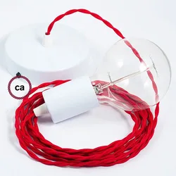 Cables Suspension Luminaire Tm09 2 M Red / White One Size
