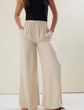 Women's Tall Satin Wide Leg Trousers in Brown Size: 18XL - Brown - Size: 18XL - Long tall sally - FashionsVida