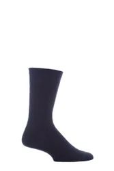 Pair Navy Extra Wide Cotton Softop Socks Men's 6-11 Mens - - Blue - Size: 6-11 Mens