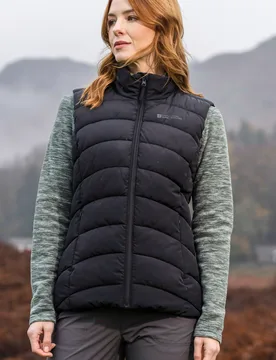 Opal Womens Padded Gilet - Black - Black - Size: 16 - Mountain Warehouse - FashionsVida