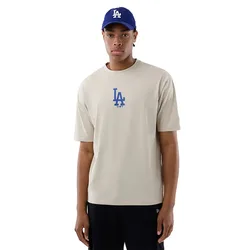 Maglietta A Maniche Corte Mlb Food Graphic Oversize Los Angeles Dodgers Light Beige S