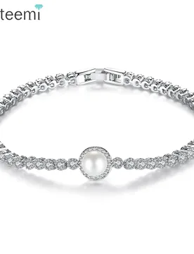 LUOTEEMI Noble Shell Pearl Luxury Cubic Zirconia Tennis 17/19CM Bracelets For Women Bridal Gift Wedding Accessories Jewellry - Aliexpress - FashionsVida