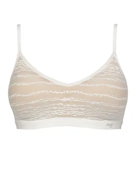 Womens 1 Pack FREE Evolve Lace Push-Up Bra Silk White L/XL - White - Size: Large - Sloggi - FashionsVida