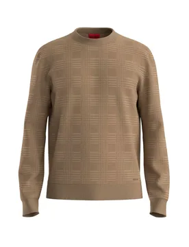 Hugo Pull Simoh 10281263 Red Beige Overflow S - Hugo Boss - FashionsVida