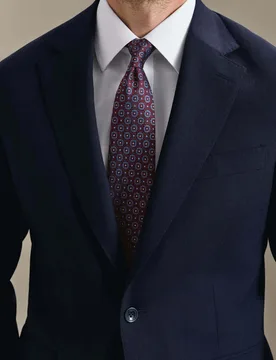 Geometric Pure Silk Tie Burgundy Mix male - Charles Tyrwhitt - FashionsVida