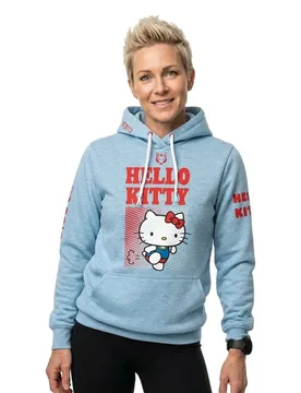 Hello Kitty Stripes Hoodie Blue / Red XS Women - OTSO - FashionsVida