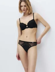 Silk & Lace Brazilian Knickers Black female