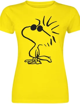 T-Shirt - Woodstock - S bis XXL - für Damen - Größe XXL - gelb - Lizenzierter Fanartikel - Frauen - female - Peanuts - FashionsVida