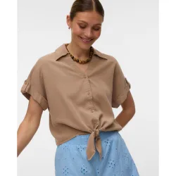 Camisa tencel de mujer con lazada