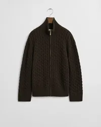 CABLE KNIT ZIP CARDIGAN female