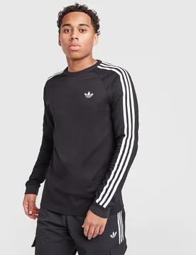 Mens 3-stripes Longsleeve T-shirt - Nero, nero nero Uomo taglia XL - Adidas - FashionsVida